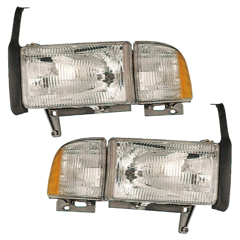 2000 Dodge Ram Trucks Headlight Assembly Pair Pair of Headlight