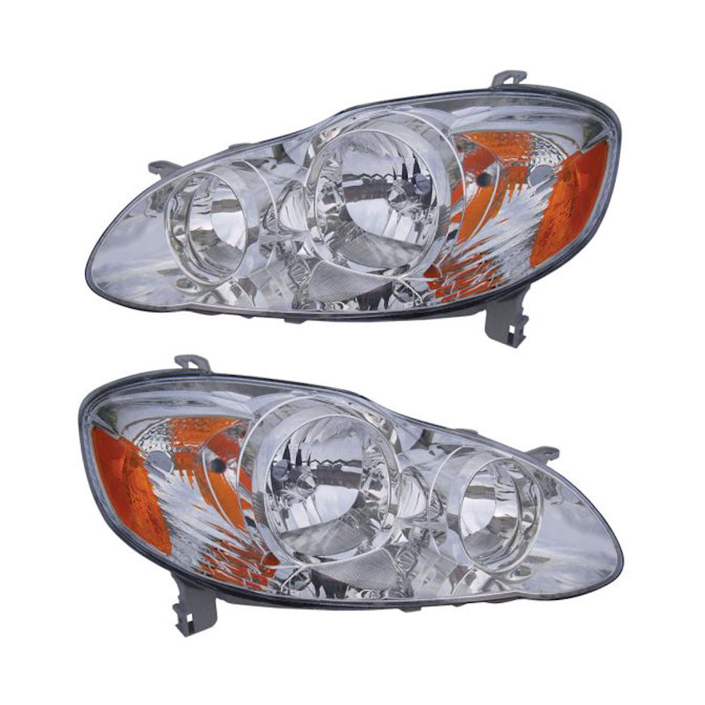 2008 Toyota Corolla Headlight Assembly Pair Pair of Headlight