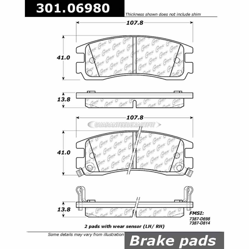 2001 Oldsmobile Intrigue Brake Pad Set 