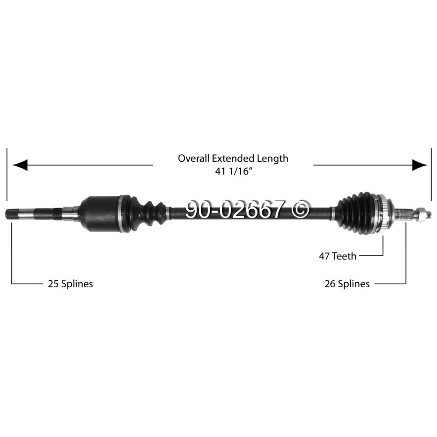 Dodge Caravan Drive Axle Front