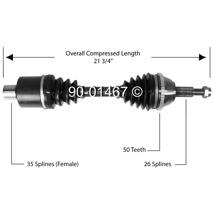 Mercury Sable Drive Axle Front