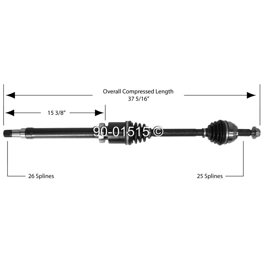 2007 Ford Focus Drive Axle Front Automatic Transmission Front Right