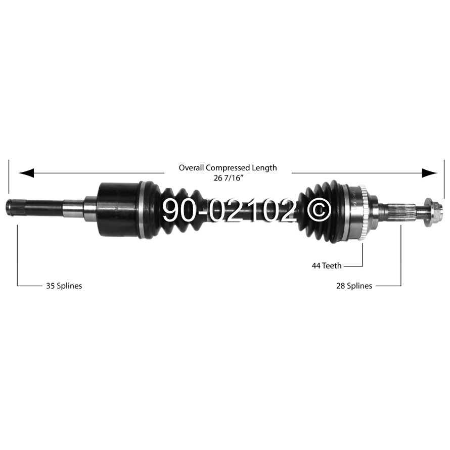 Mercury Mariner Drive Axle Front