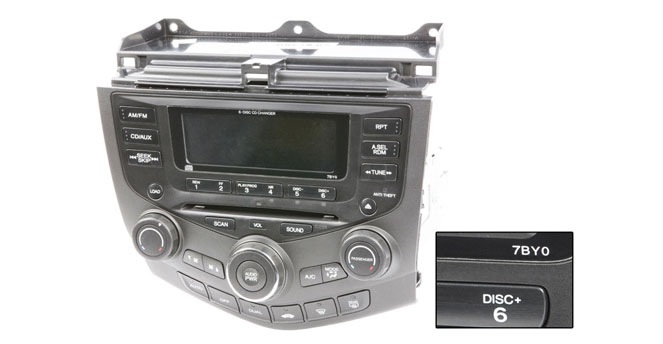  2003 Honda Accord AM-FM 6 CD Radio with face code 7BY0