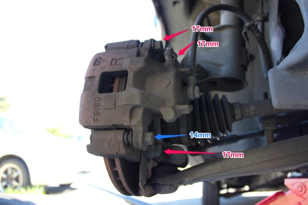 2004 Mitsubishi Lancer Brake Caliper Bolts