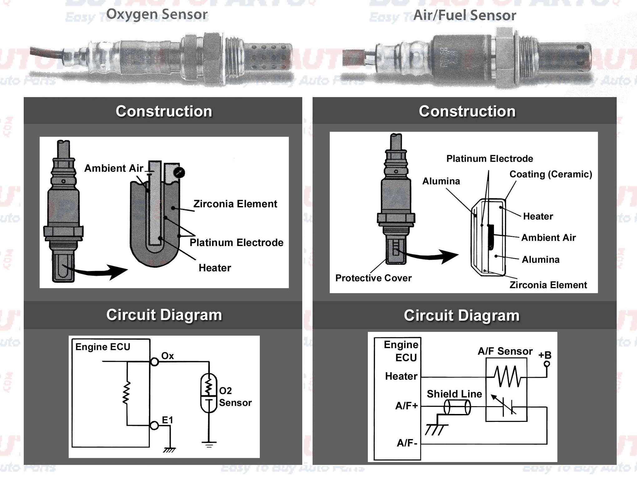 Oxygen or Air Fuel Ratio Sensor