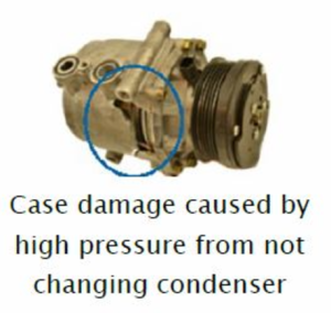 ac compressor case damage