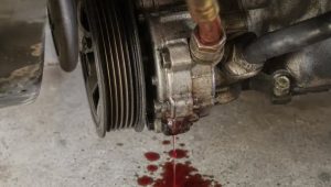 Leaking power steering pump under car