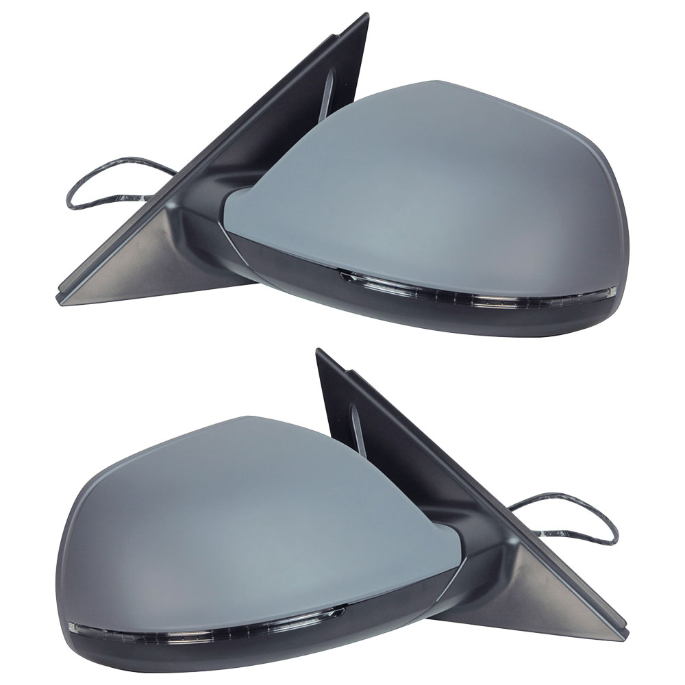 2015 Audi Q5 Side View Mirror Set w/ Side Assist w/o Auto Dimming Manual Folding w/ Heat