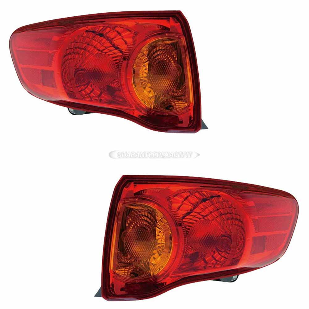 2009 Toyota Corolla Tail Light Assembly Pair