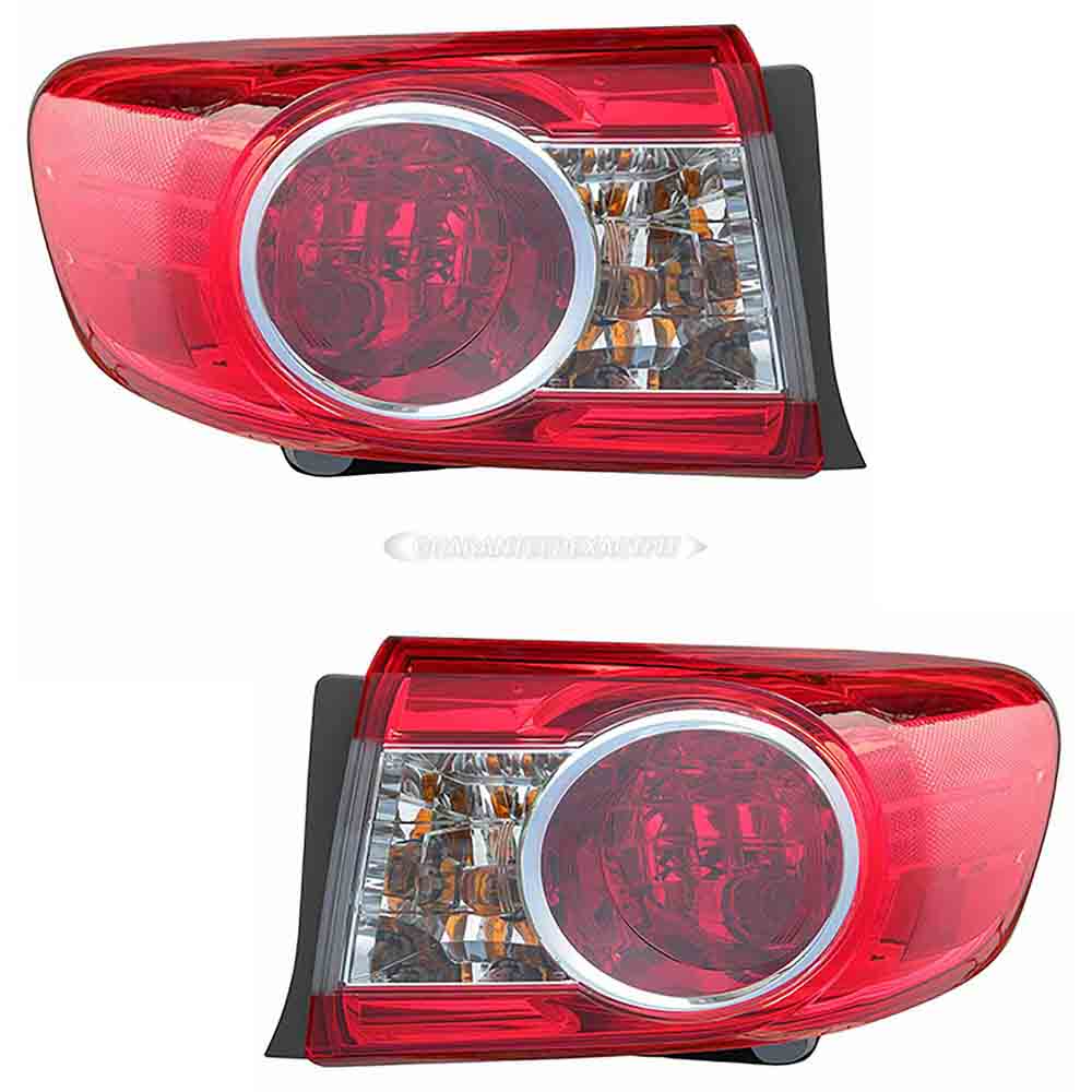 2012 Toyota Corolla Tail Light Assembly Pair