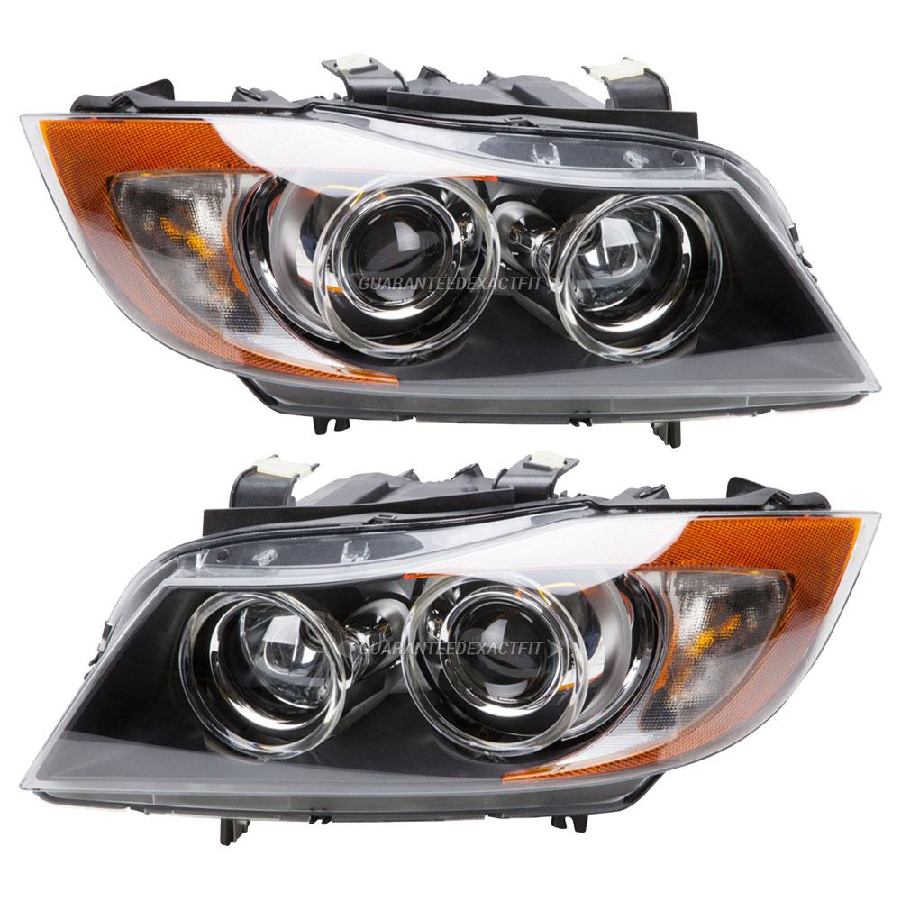 2008 Bmw 335xi headlight assembly pair 