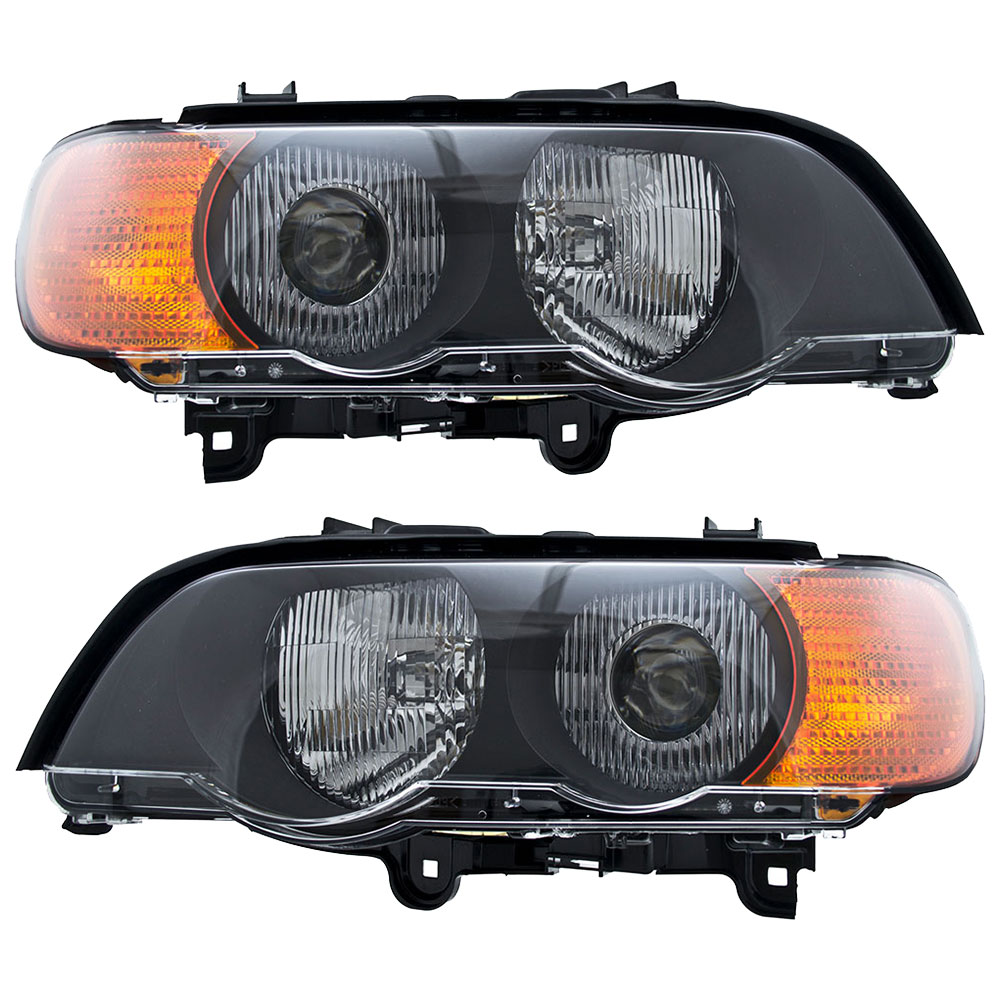 2003 Bmw X5 Headlight Assembly Pair Headlight Assembly Pair - Xenon with Amber Turn Signal 16 ...