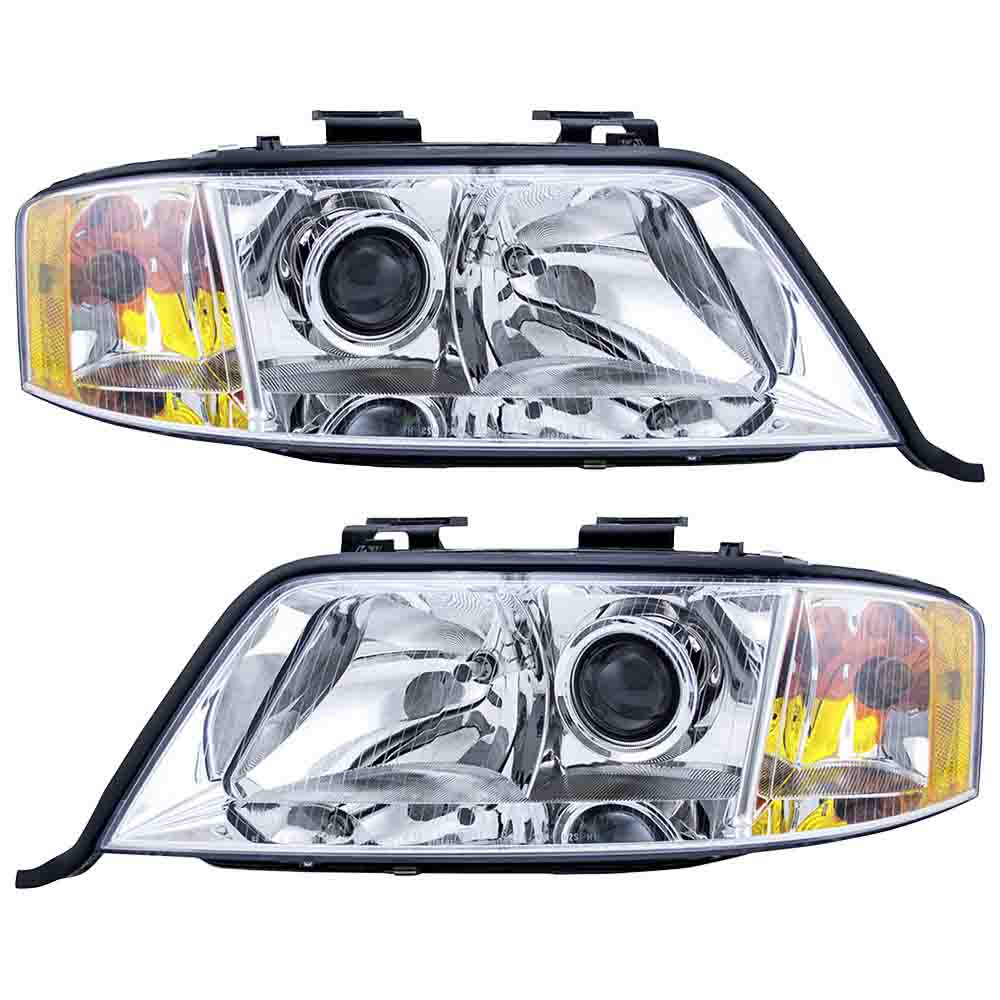 2000 Audi A6 Headlight Assembly Pair
