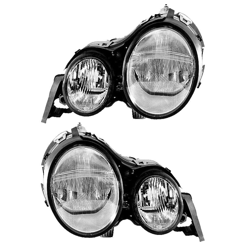 1996 Mercedes Benz E320 Headlight Assembly Pair 