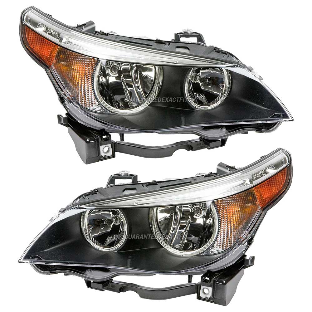 2007 BMW 525 Headlight Assembly Pair Headlight Assy Pair Halogen with