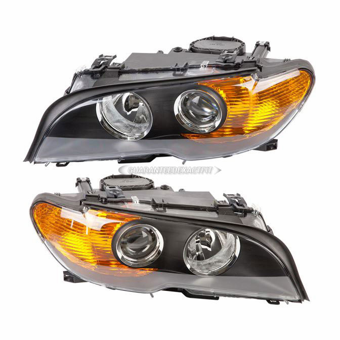 2004 Bmw 325Ci Headlight Assembly Pair Pair Halogen With Amber Turn