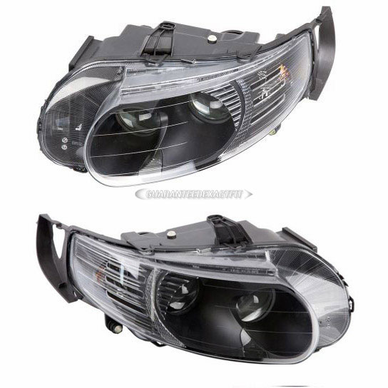 2008 Saab 95 Headlight Assembly Pair Headlight Assembly Pair Halogen