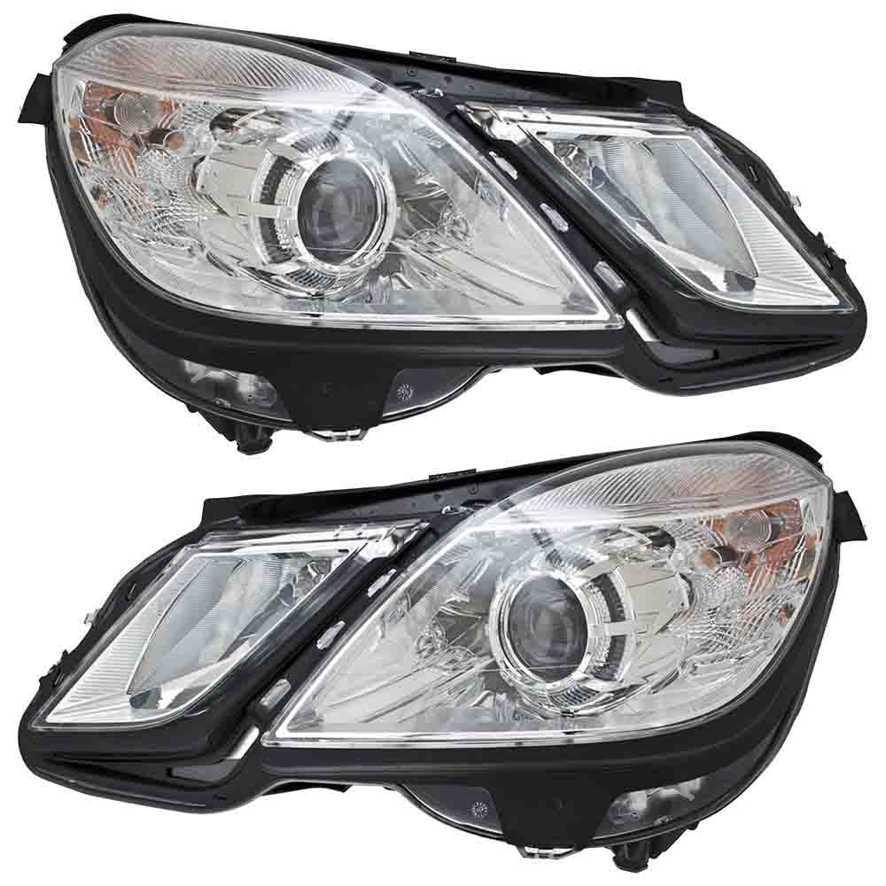 2011 Mercedes Benz E350 Headlight Assembly Pair Headlight Assembly Pair