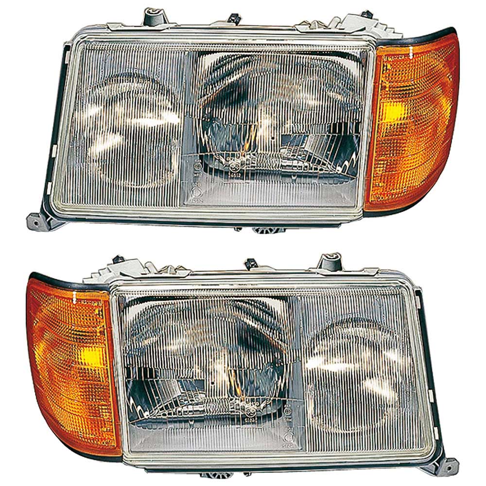 1994 Mercedes Benz E420 Headlight Assembly Pair 