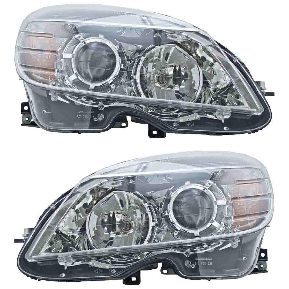 2009 Mercedes Benz C230 Headlight Assembly Pair