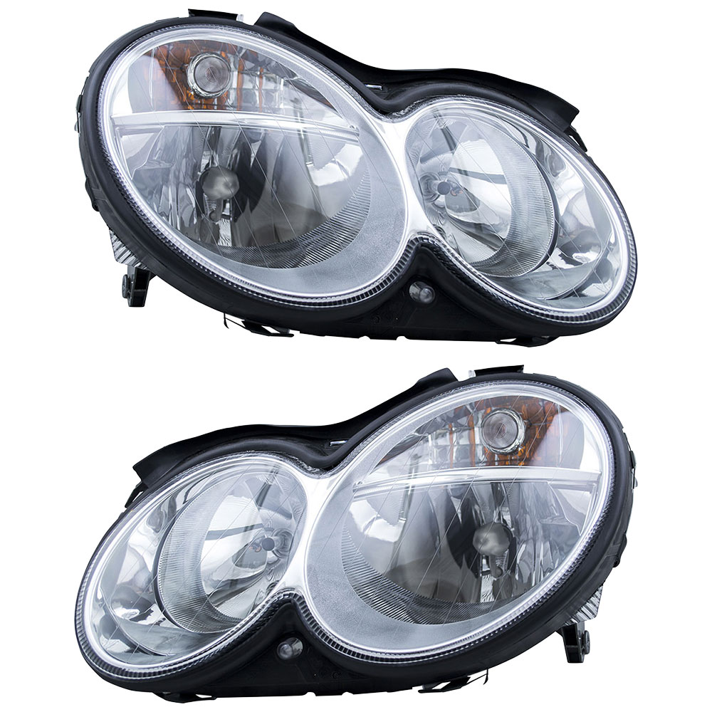 2003 Mercedes Benz CLK320 Headlight Assembly Pair