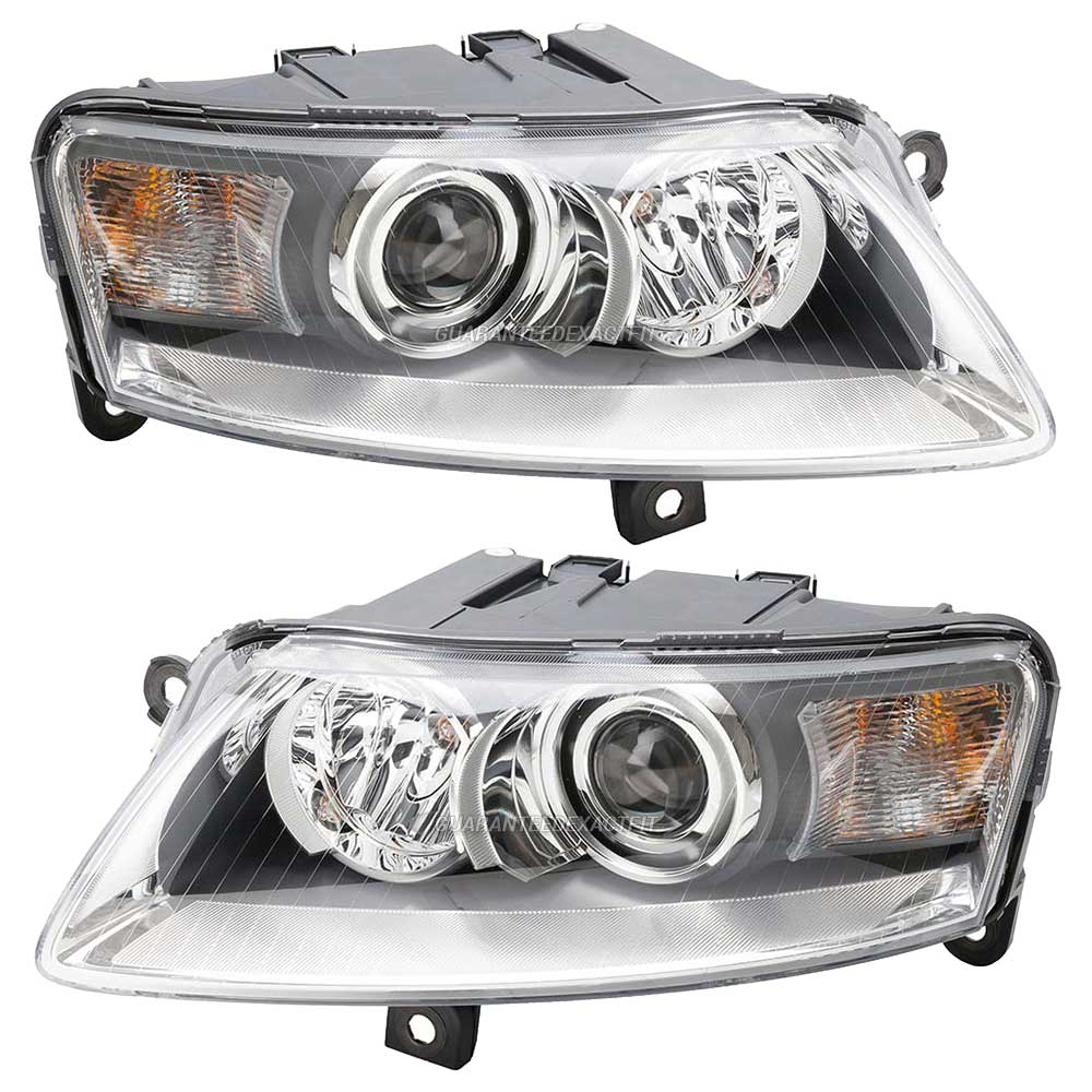 2008 Audi A6 Headlight Assembly Pair Headlight Assembly Pair Xenon