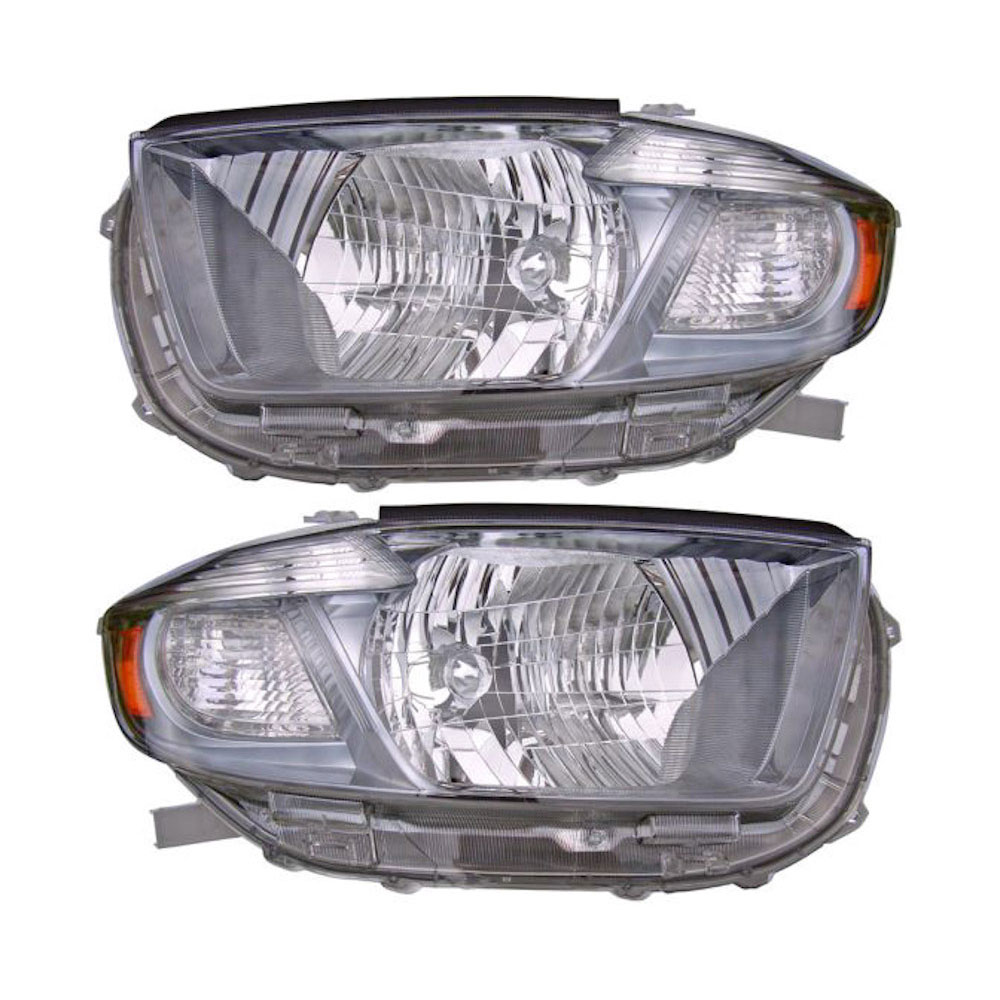 2008 Toyota Highlander Headlight Assembly Pair Pair of Headlight