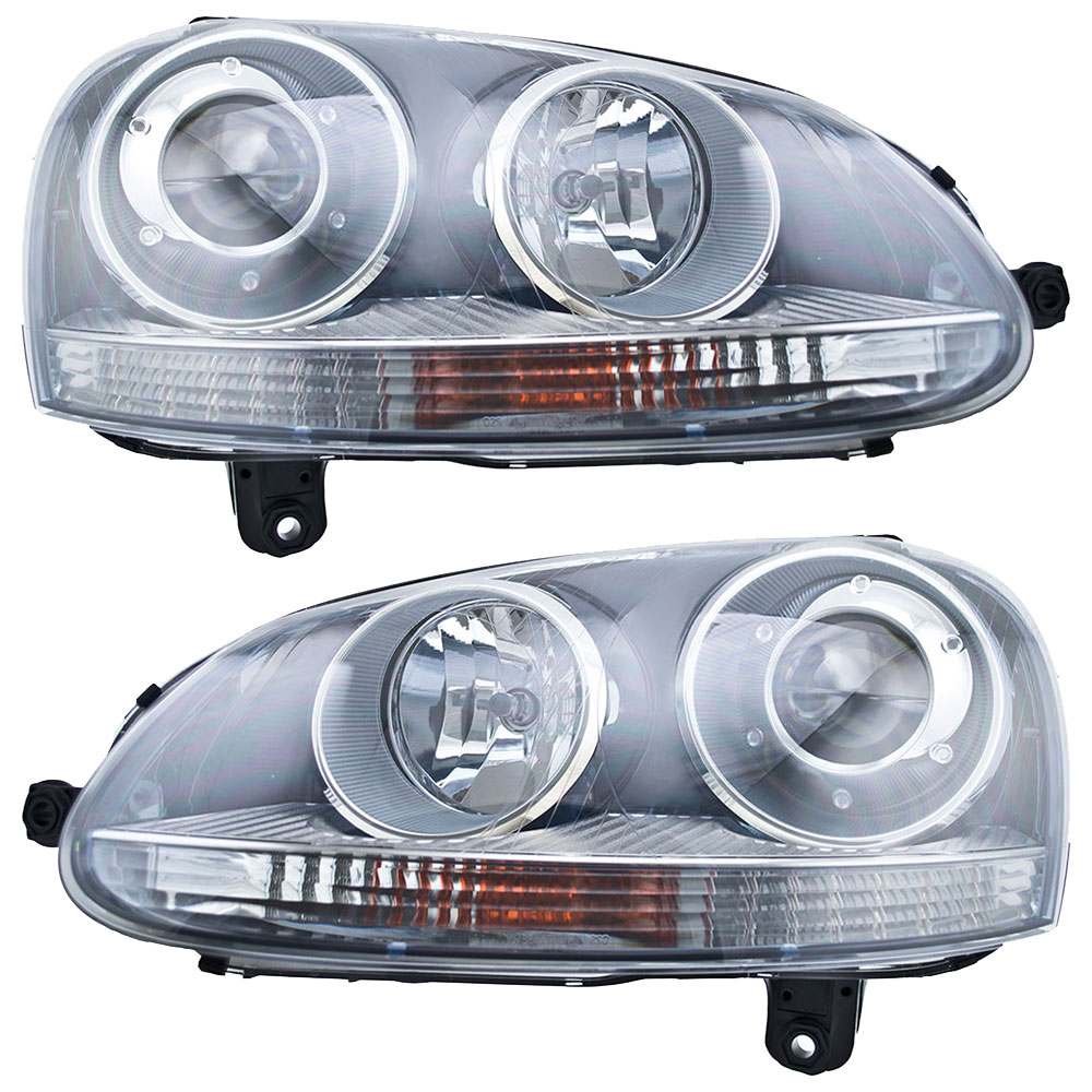 2008 Volkswagen GTI Headlight Assembly Pair Headlight Assembly Pair
