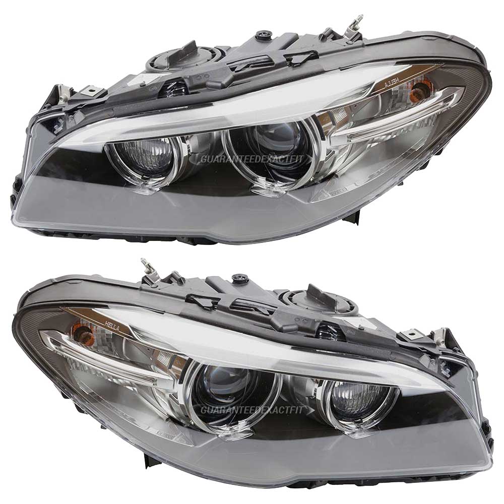  Bmw 535d xDrive Headlight Assembly Pair 