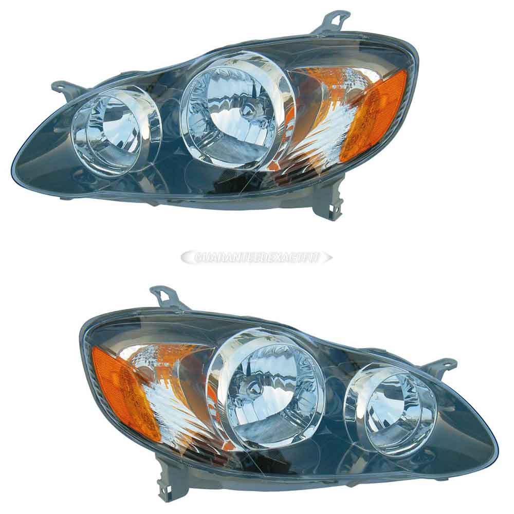 2007 Toyota Corolla Headlight Assembly Pair