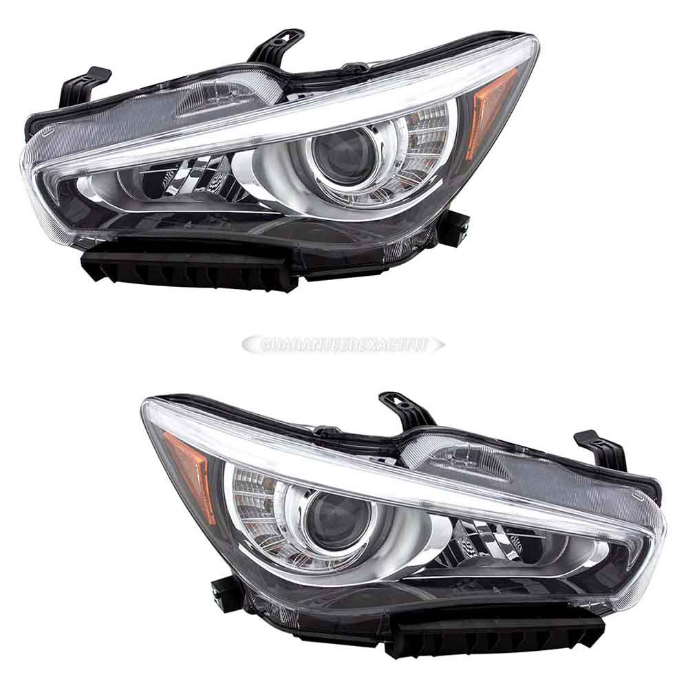 2017 Infiniti Q50 Headlight Assembly Pair