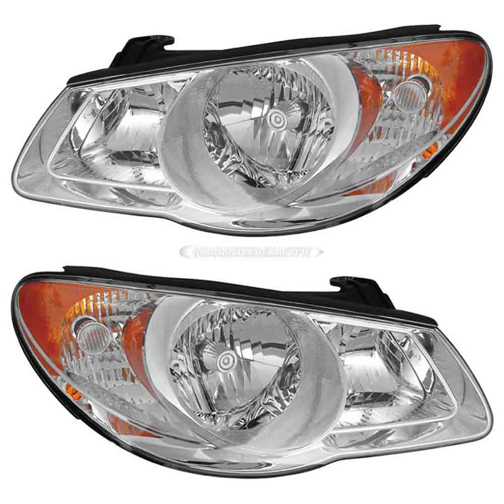 2007 Hyundai Elantra Headlight Assembly Pair