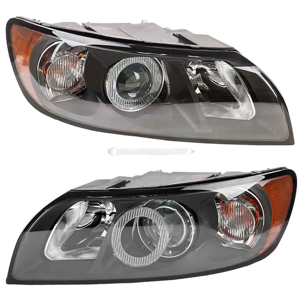 2007 Volvo S40 Headlight Assembly Pair