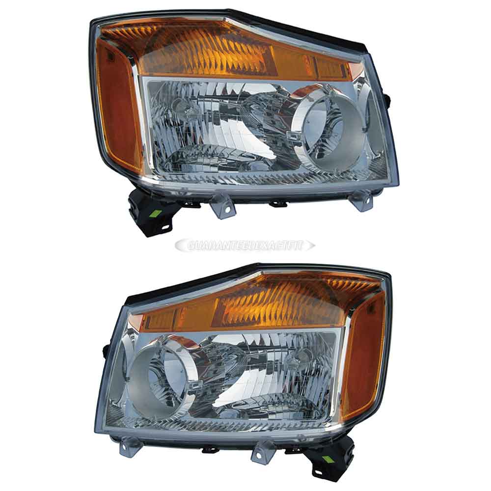 2014 Nissan Titan Headlight Assembly Pair