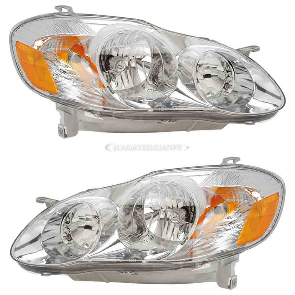 2003 Toyota Corolla Headlight Assembly Pair