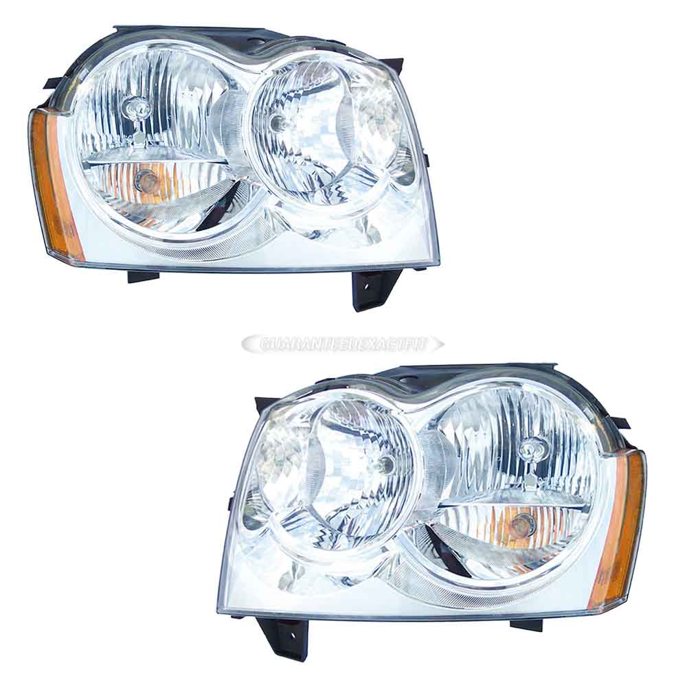 2007 Jeep Grand Cherokee Headlight Assembly Pair