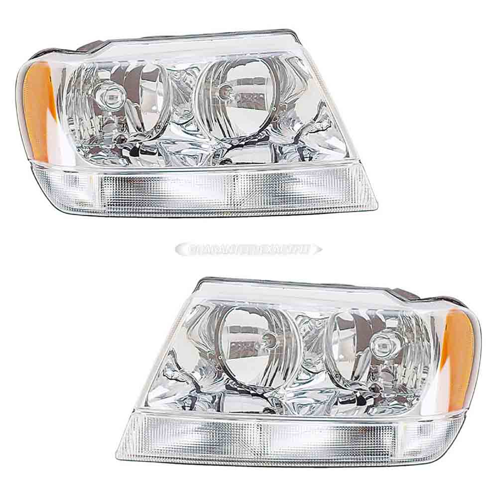 2000 Jeep Grand Cherokee Headlight Assembly Pair