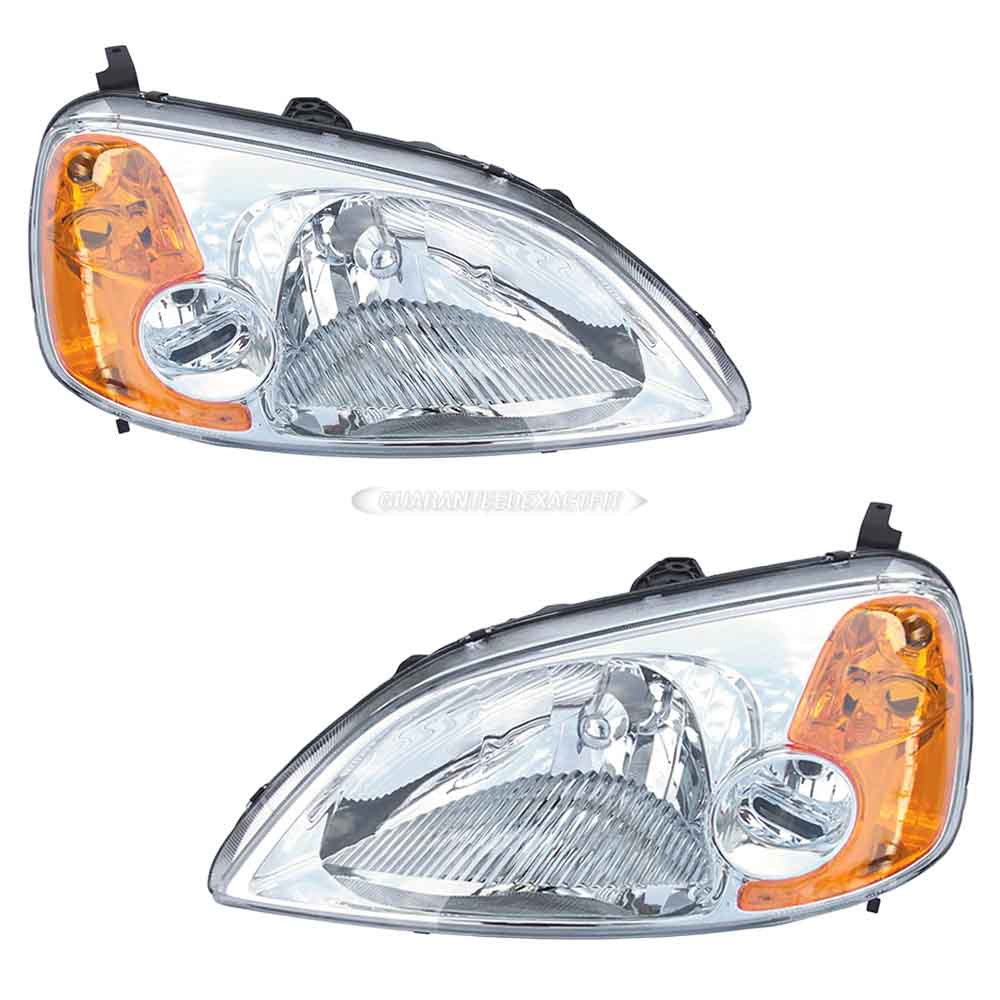 2003 Honda Civic Headlight Assembly Pair