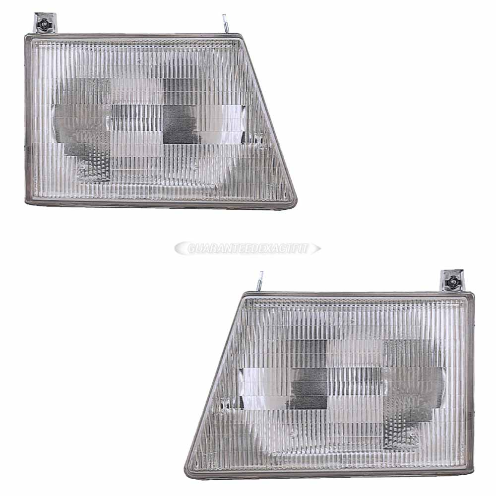 1992 Ford E Series Van Headlight Assembly Pair