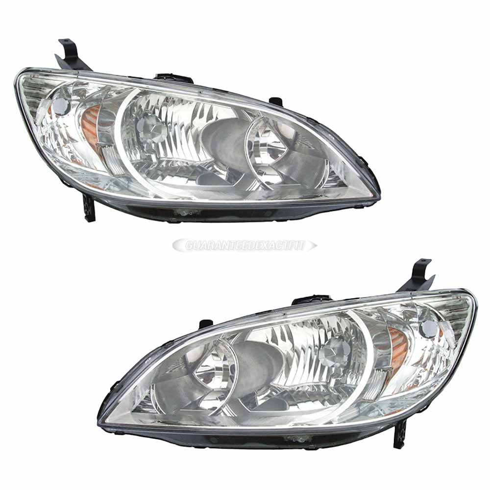 2004 Honda Civic Headlight Assembly Pair