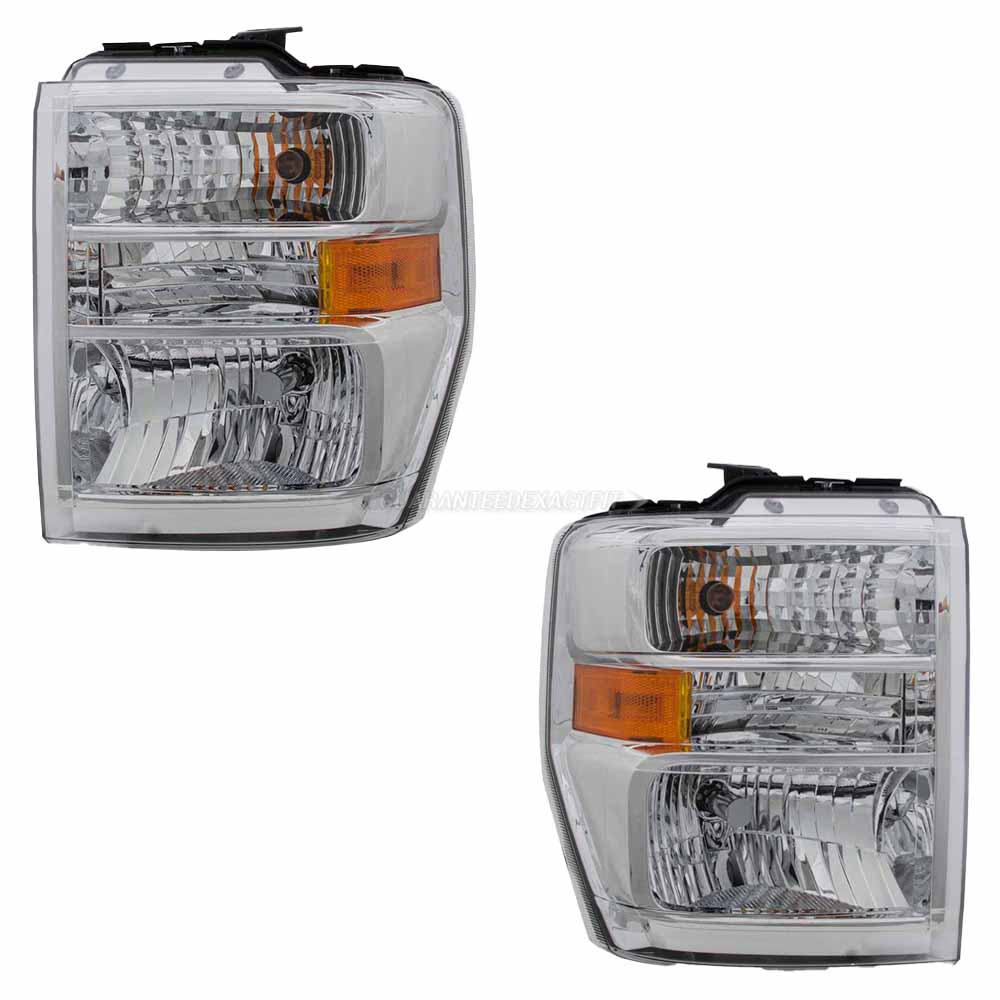 2012 Ford E Series Van Headlight Assembly Pair