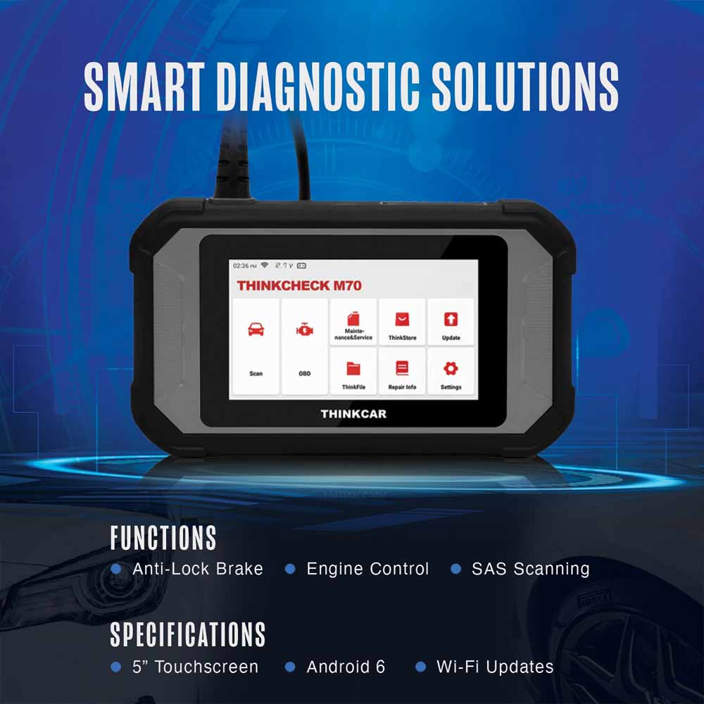 THINKCAR ThinkCheck M70 5 inch Full System OBD2 Scanner 303020049 - Buy ...