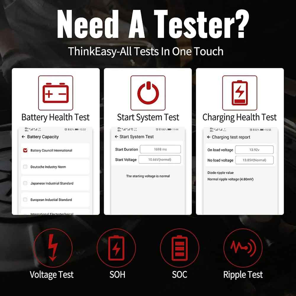 THINKCAR THINKEASY V2 Bluetooth 5.0 Car Battery + APP
