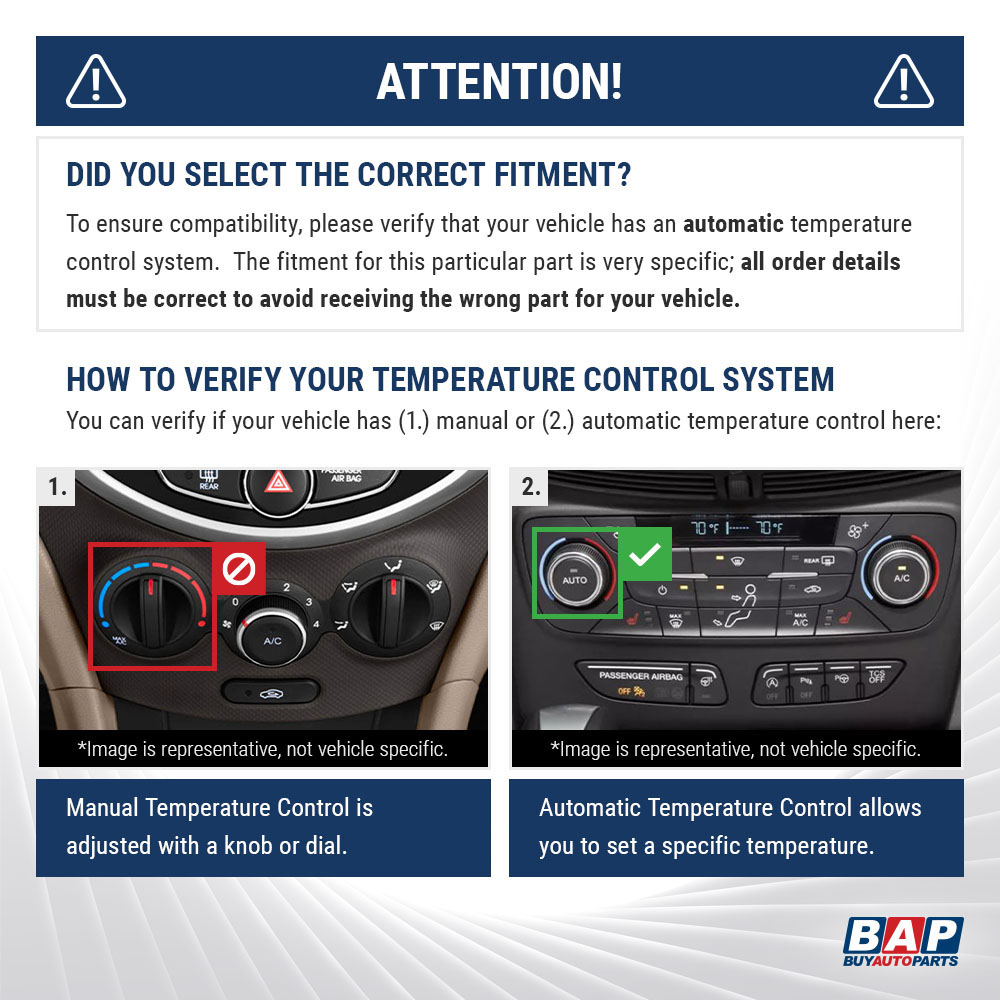 2013 Hyundai Accent A/C Compressor w/ Automatic Temperature Control 6003489 NA