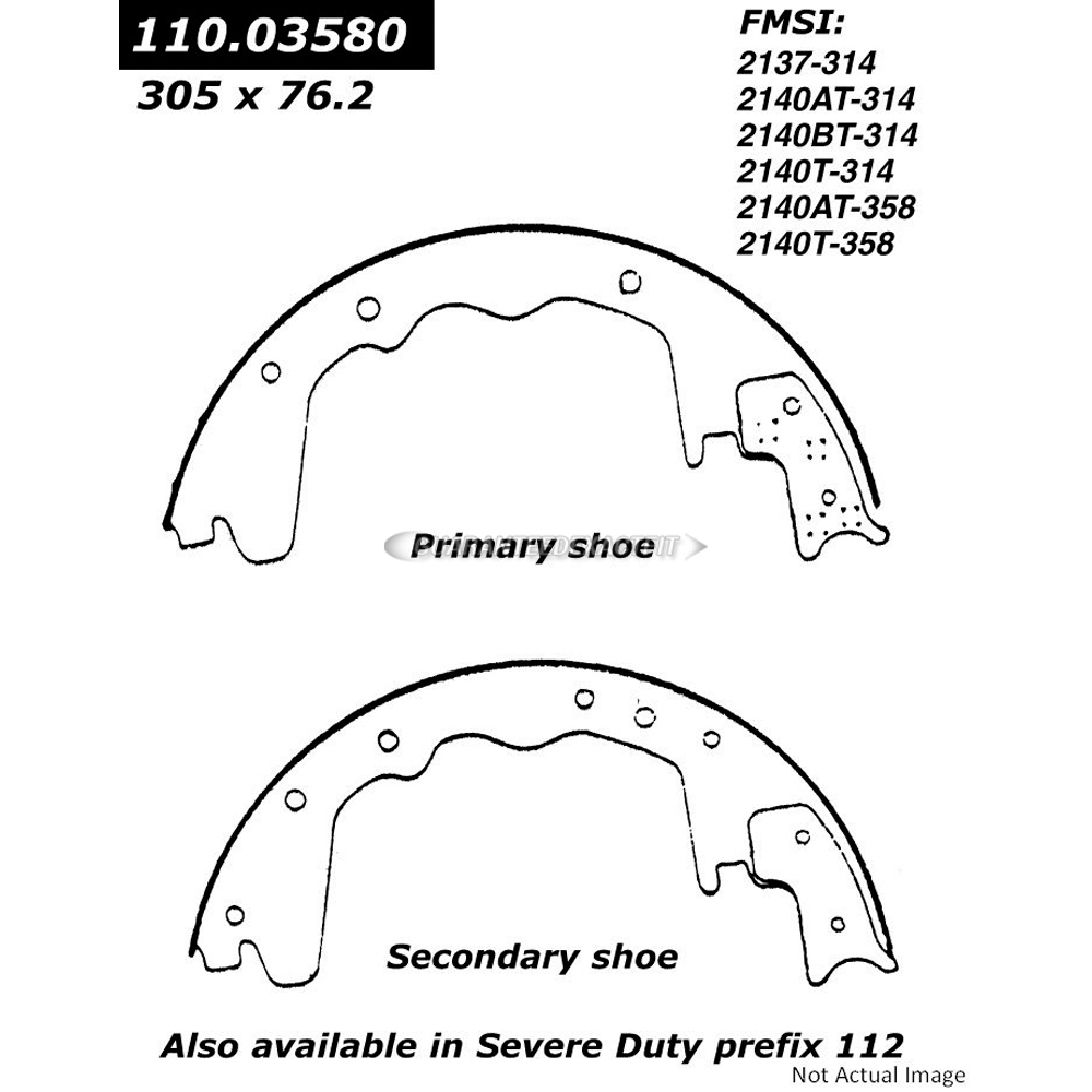 1993 Dodge Pick-up Truck Brake Shoe Set 