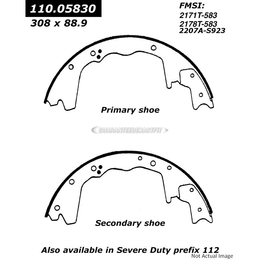 2000 Dodge Ram 2500 Van Brake Shoe Set