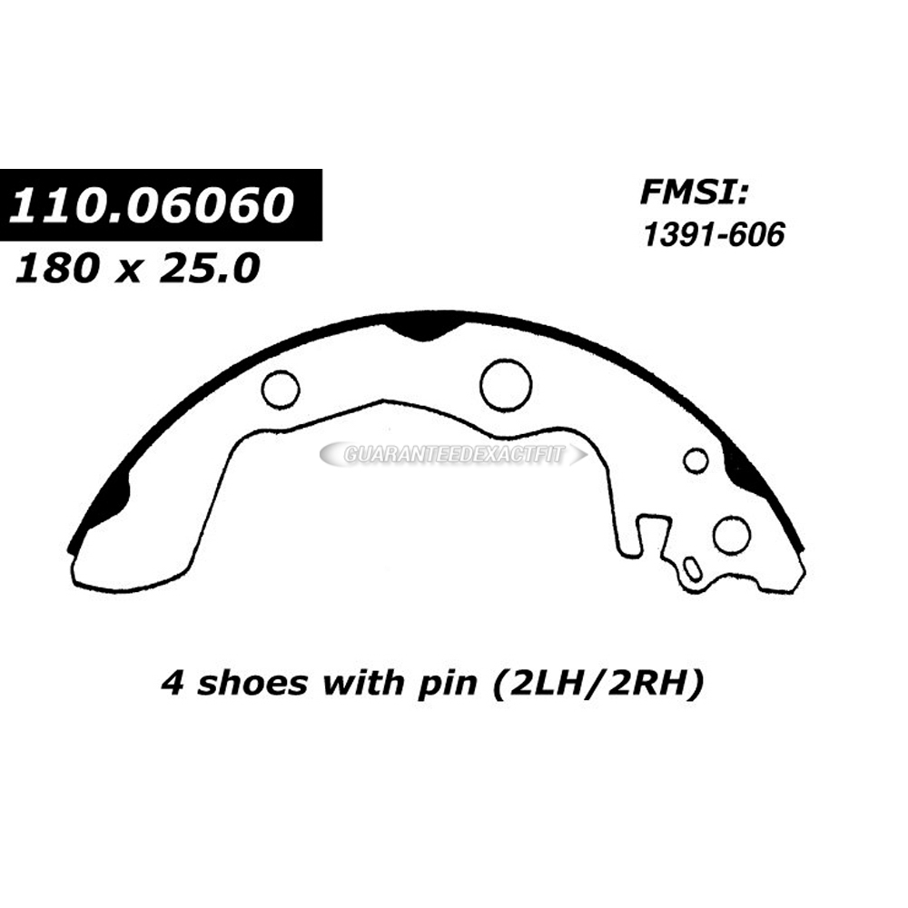 1988 Chevrolet Spectrum Brake Shoe Set