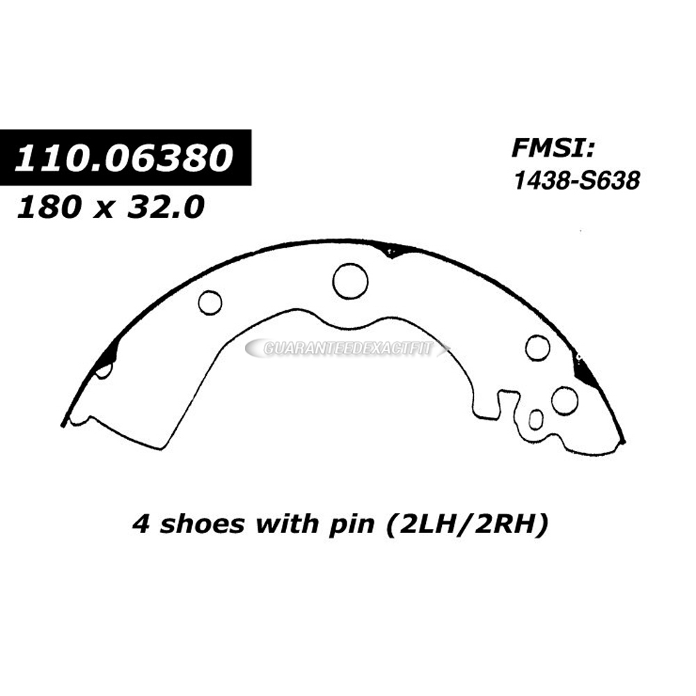 1993 Nissan NX Brake Shoe Set