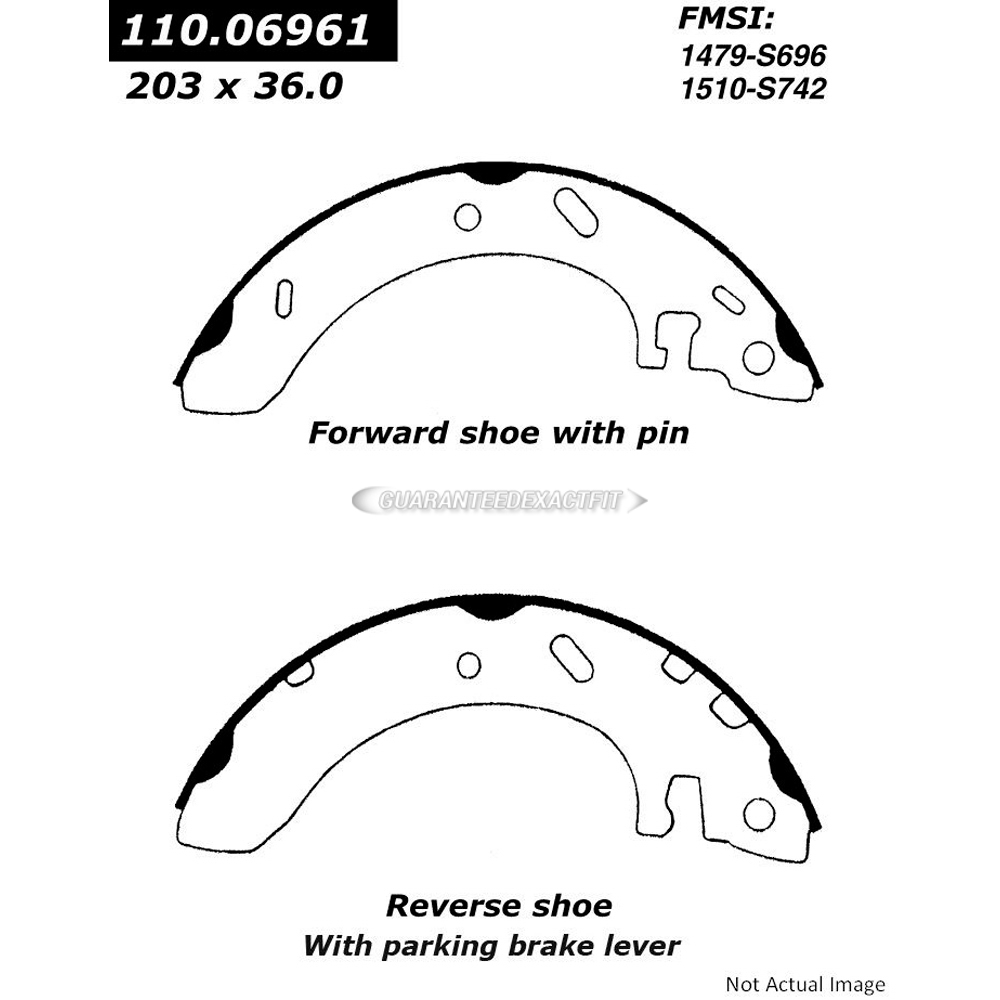 Ford contour brake shoe set